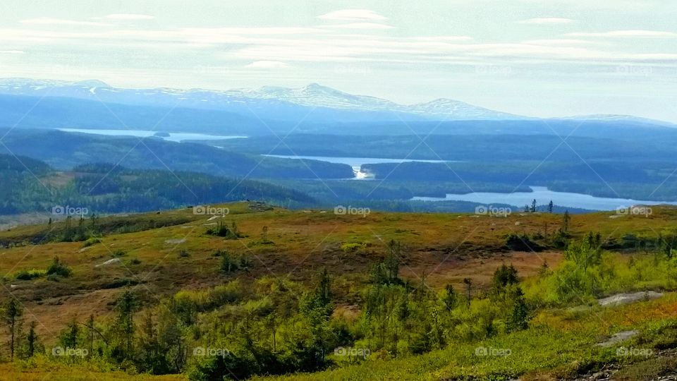 View over Tännforsen, Jämtland in Sweden.