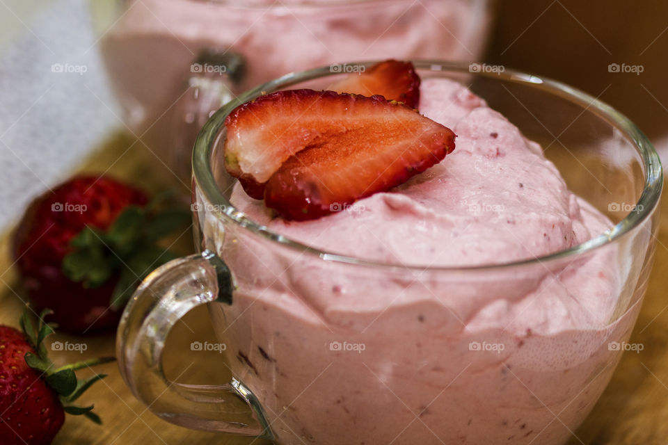 Homemade Strawberry foam