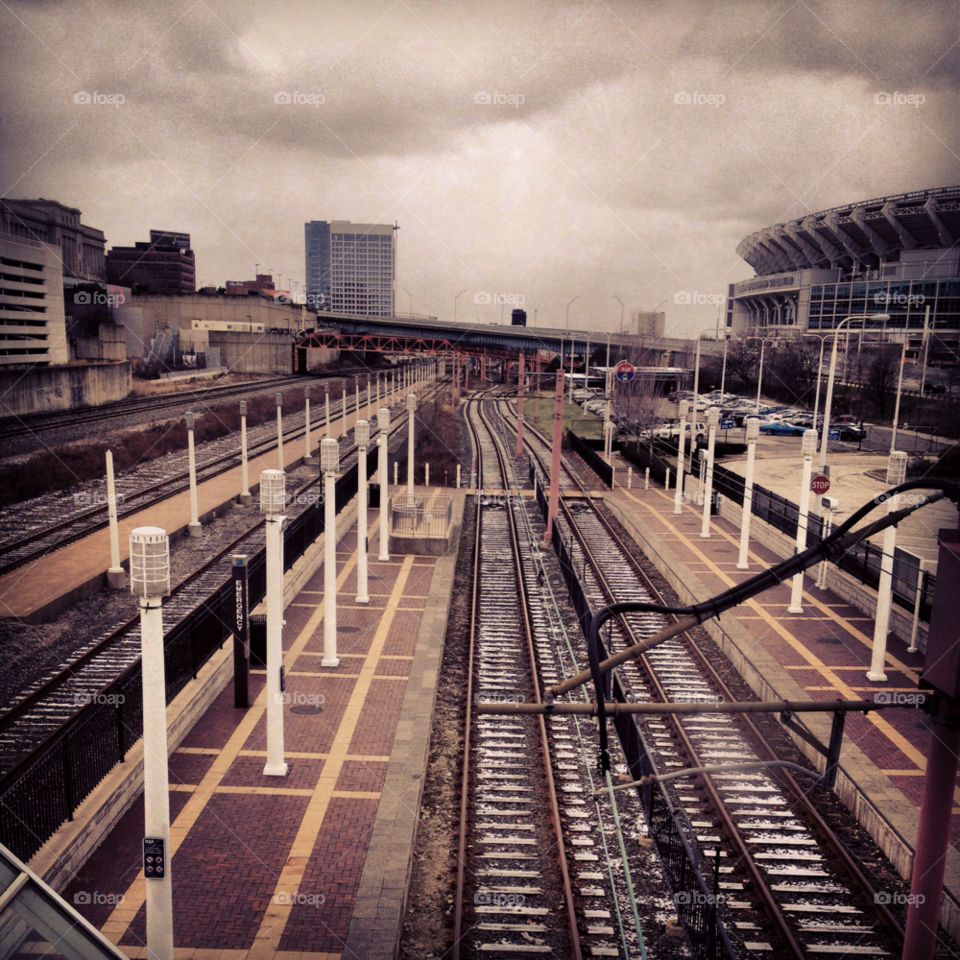 cleveland urban railway skyline by proxyuid