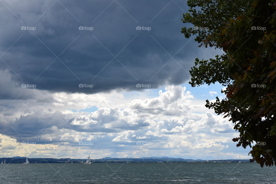 cloudy sky above Lake of Constance