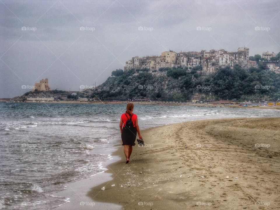 Italy a walk on the beach