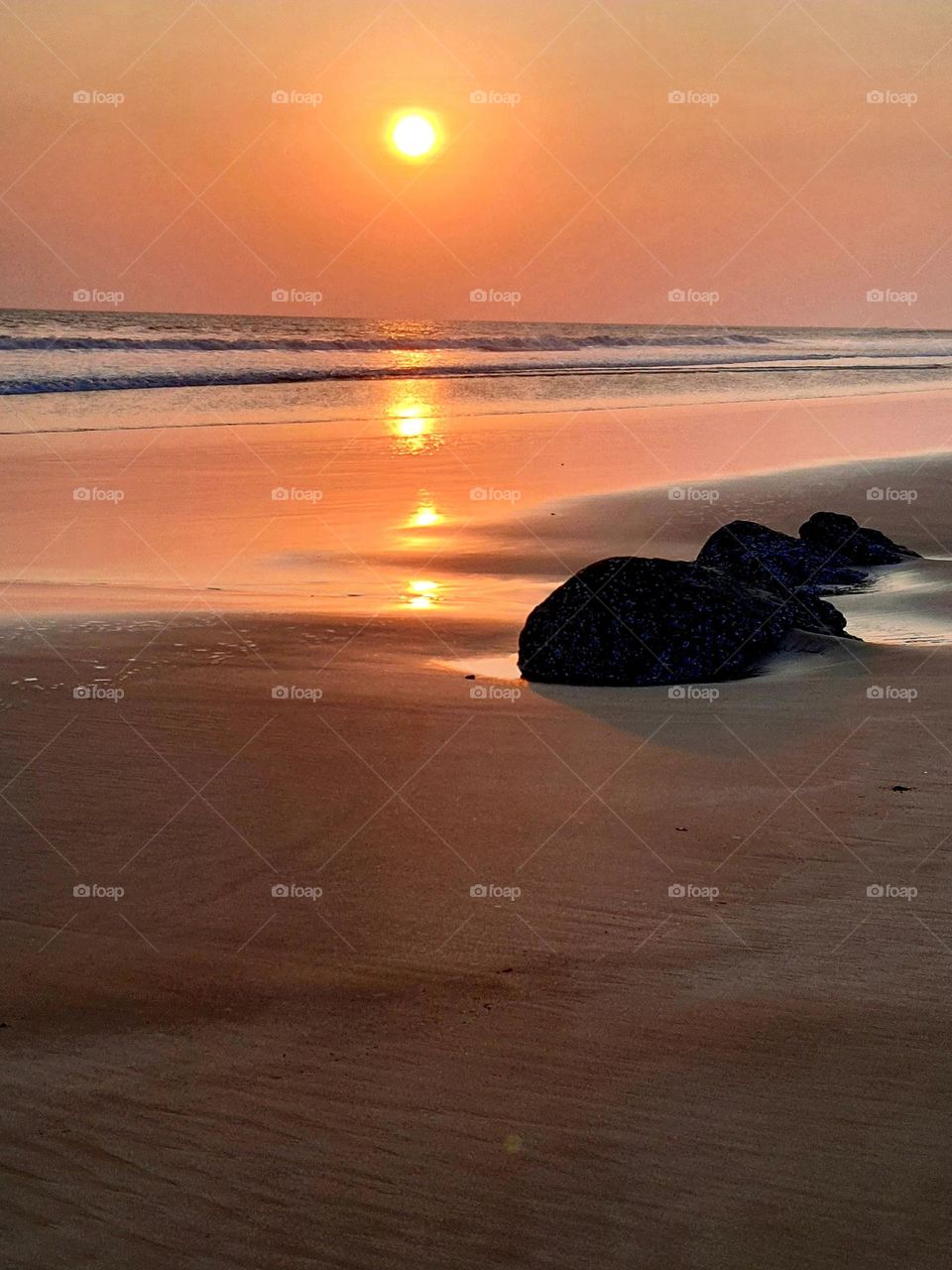 Sunset at beach of ManAung Island