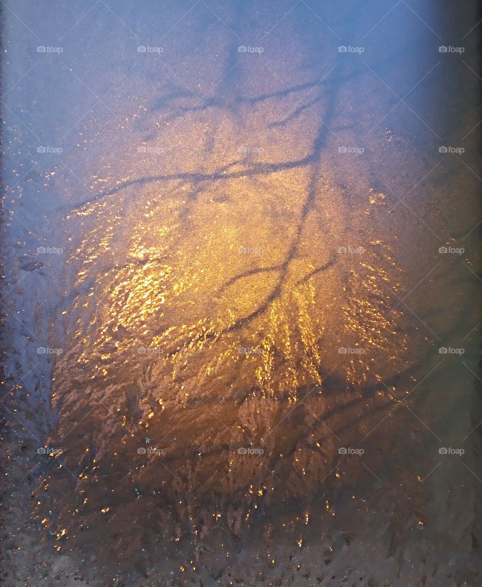 Frosty Window on Russian Morning