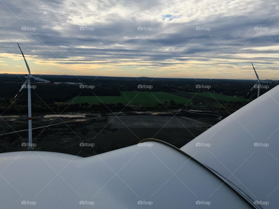 Uitzicht vanuit een windturbine 