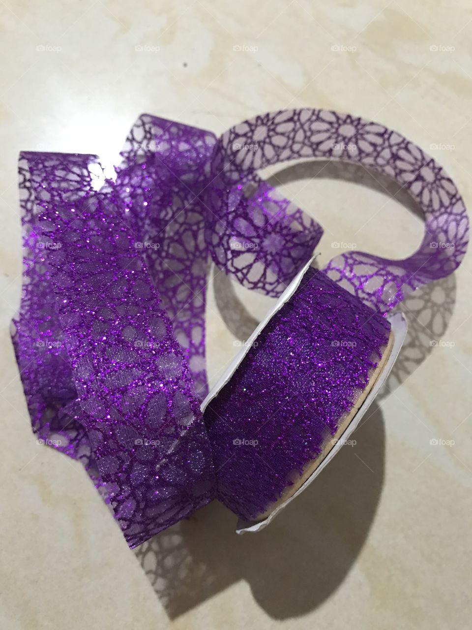 Purple- ribbon- glitter- shine  - reel 