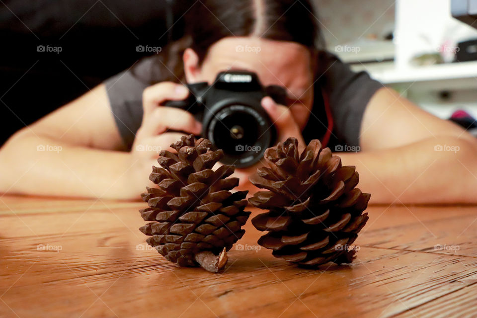 Two pinecones
