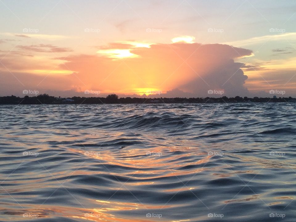 Sunset over the ocean 