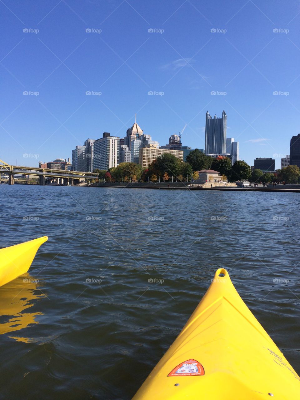 Kayaking in Pittsburgh. Beautiful day on the river