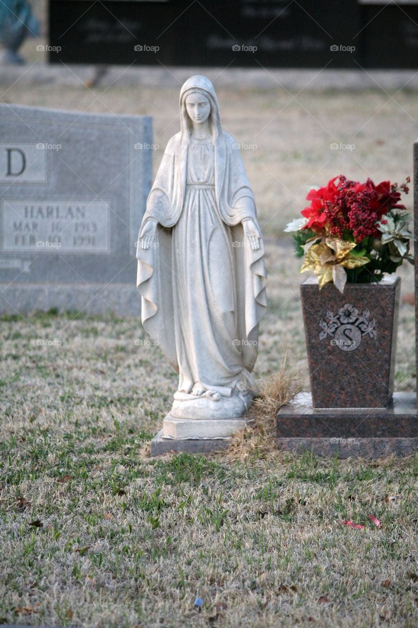 Mary in marble statue