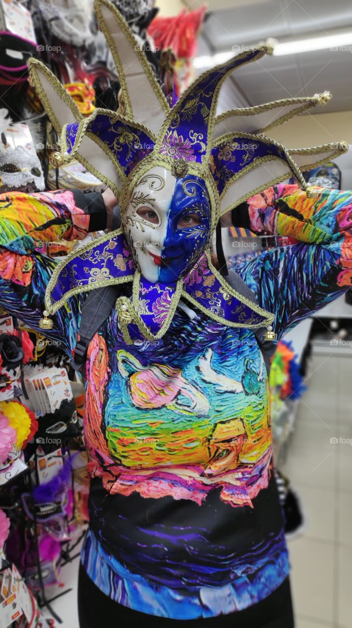 It's fun to dress masks and costumes in shops.