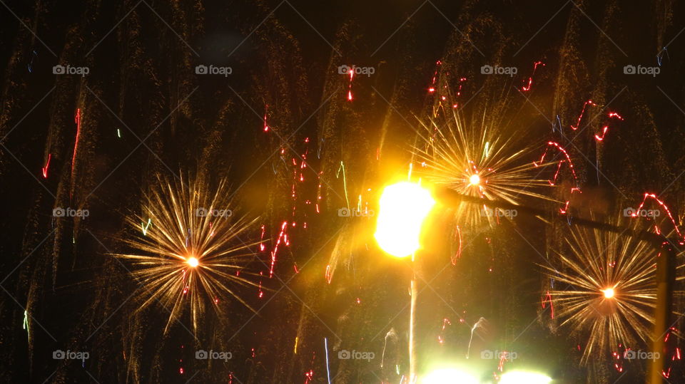 A Lamp and Fireworks