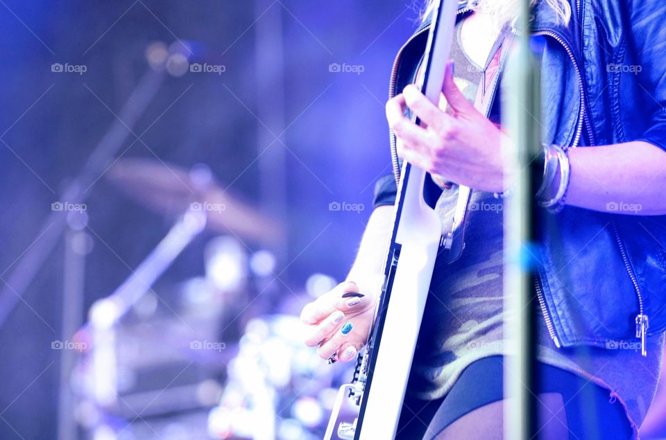 Female Rock Guitar Player Concert 