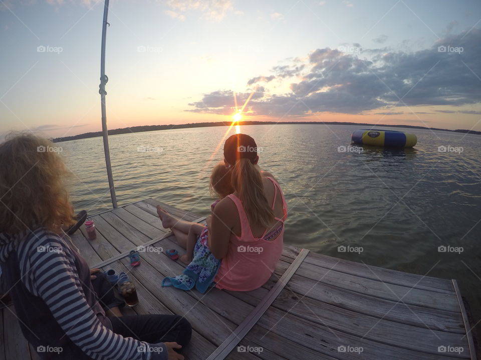 Watching the sunset with the family on a beautiful night in interlochen Michigan 