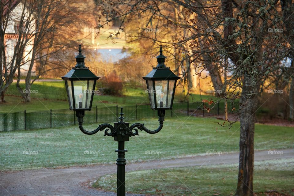 Garden lighting in autumn 