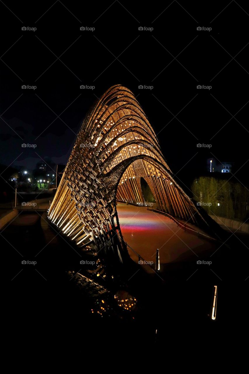 Special bamboo craft building exhibition space