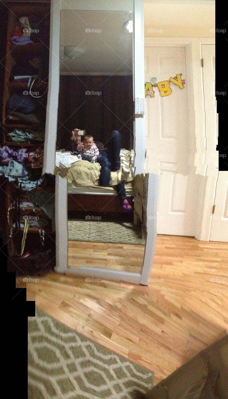 Self Portrait . Panoramic mode results in a fantastical picture of a room falling apart.