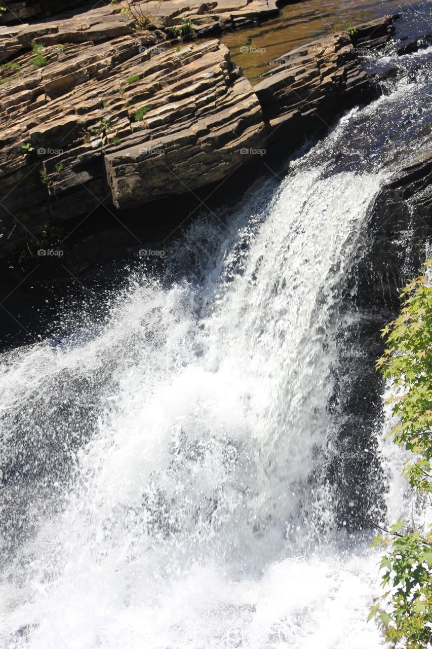 Water falling over the rocks