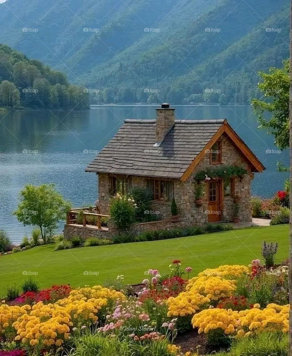 Glory be to God, the magnificent and picturesque view and the natural green trees are a view that is nothing more wonderful than it