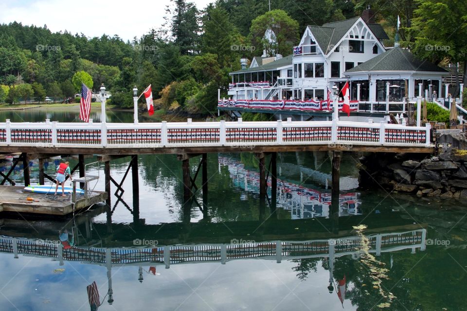 United States and Canadian flags