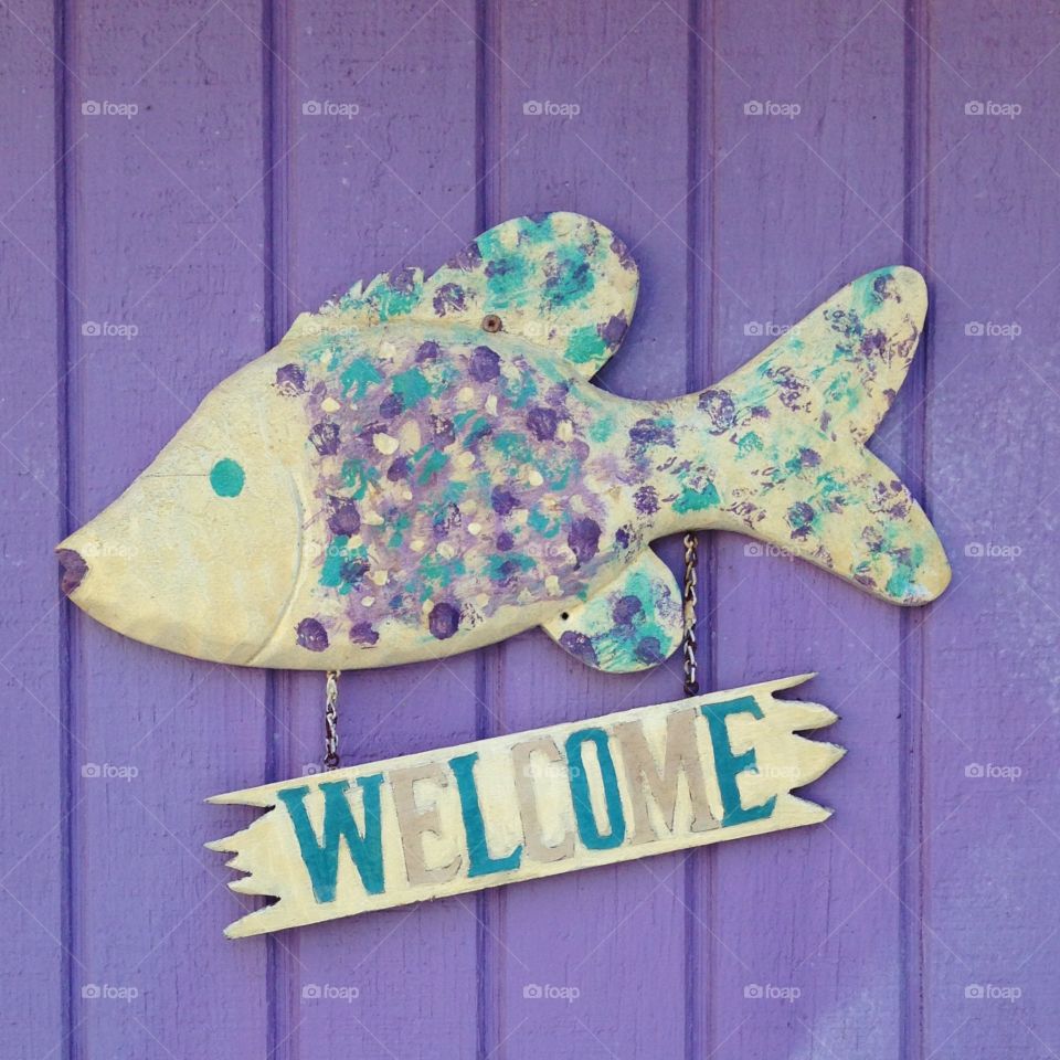 Fish welcome sign