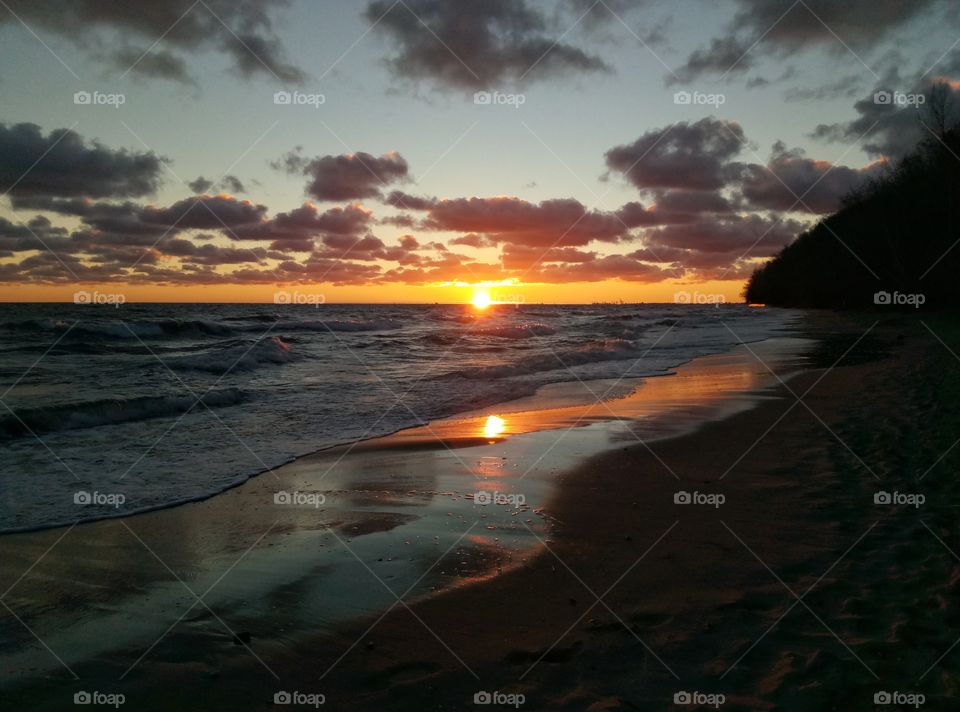 Sunset, Water, Beach, Dawn, Sun