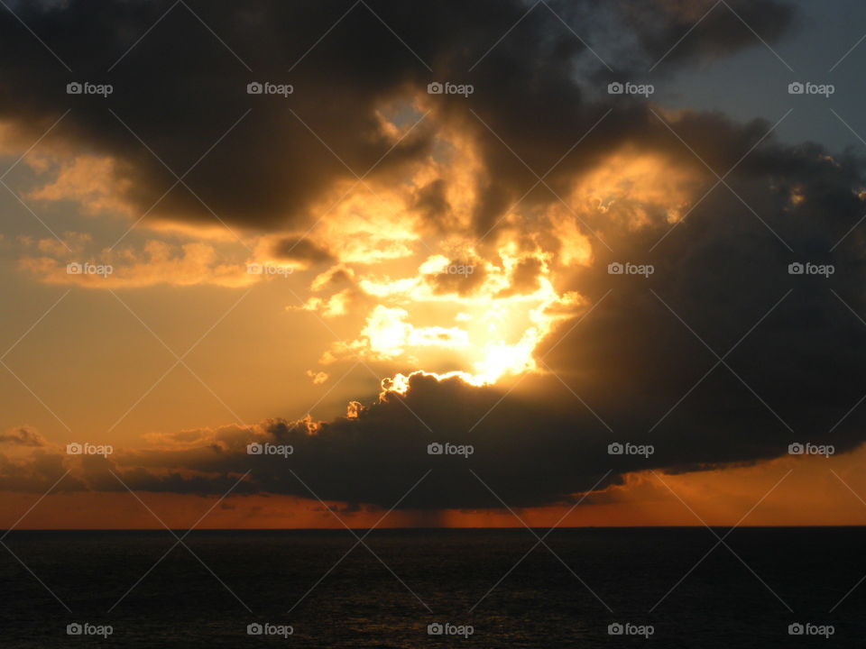 Dramatic sunset over the Gulf of Mexico