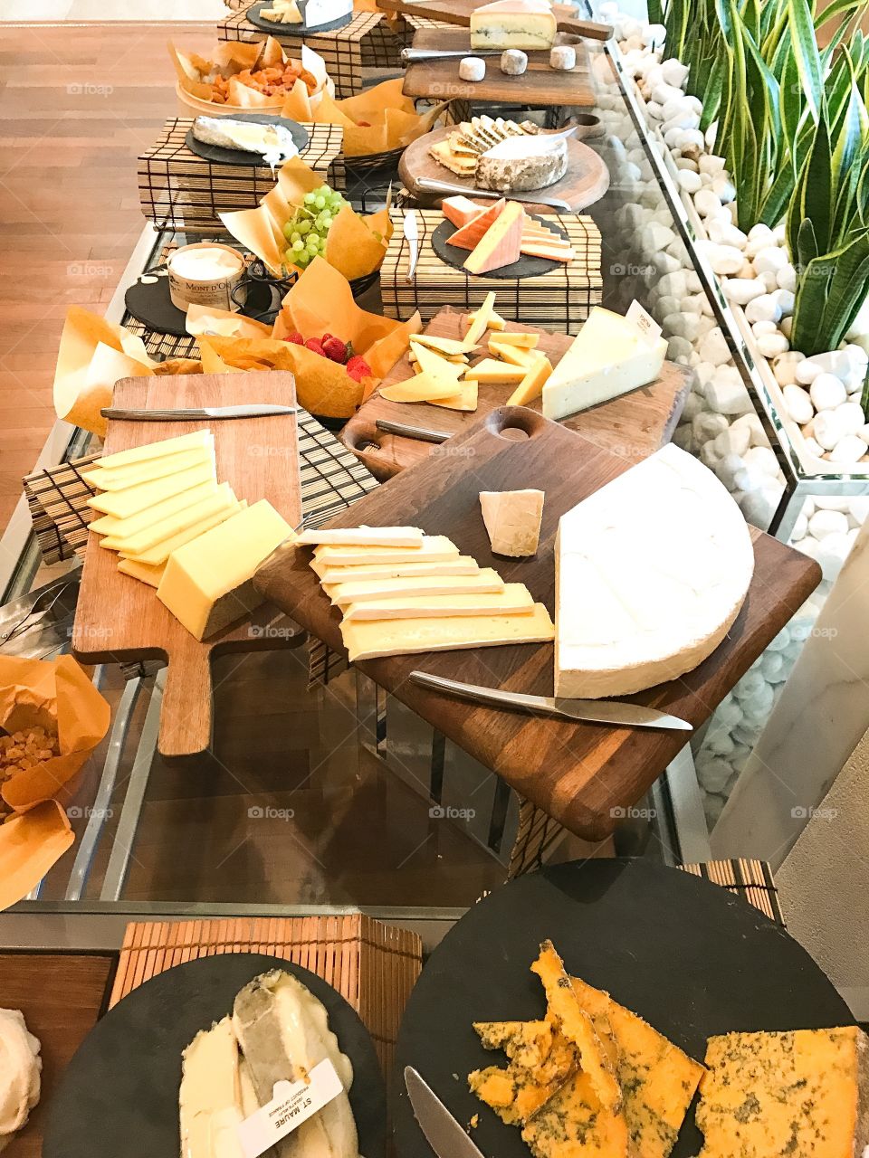 Cheese buffet at the hotel 