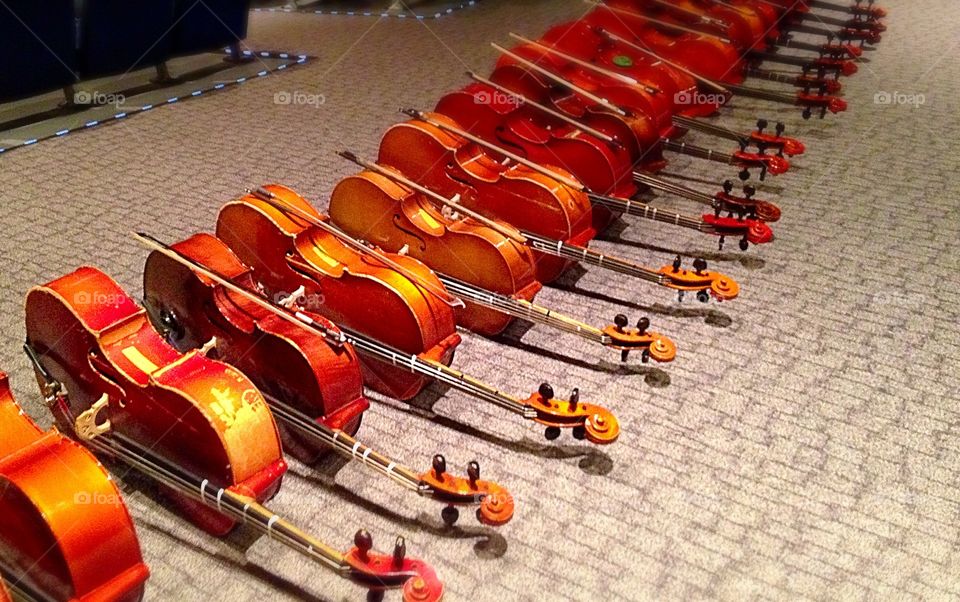 Cellos in a row
