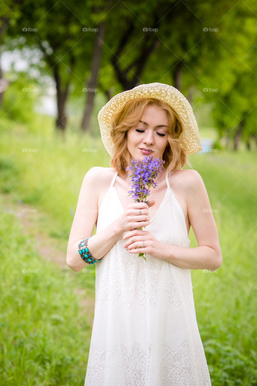 Enjoying summer flowers