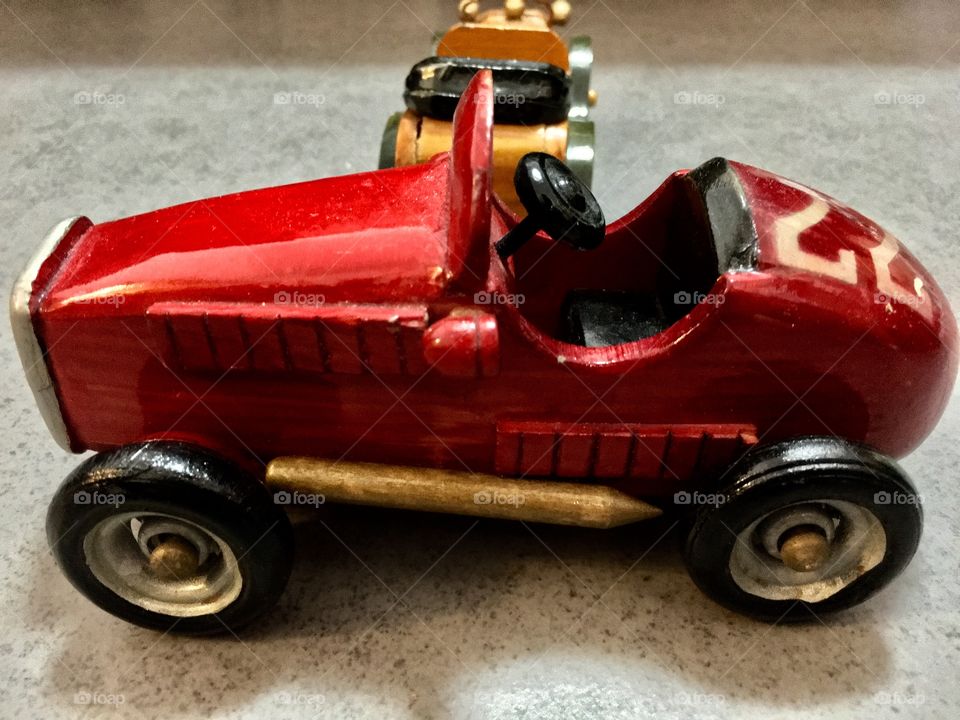 Red oldies wood car 🚗