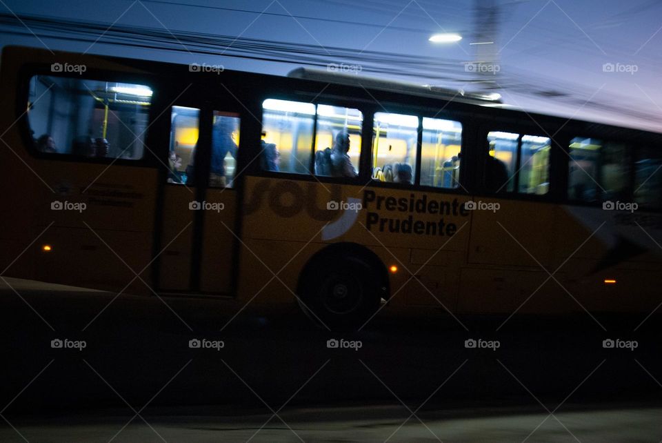 Night-time bus ride