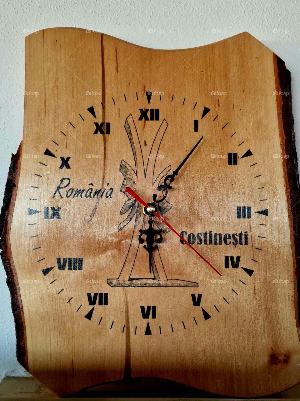 clock on wood