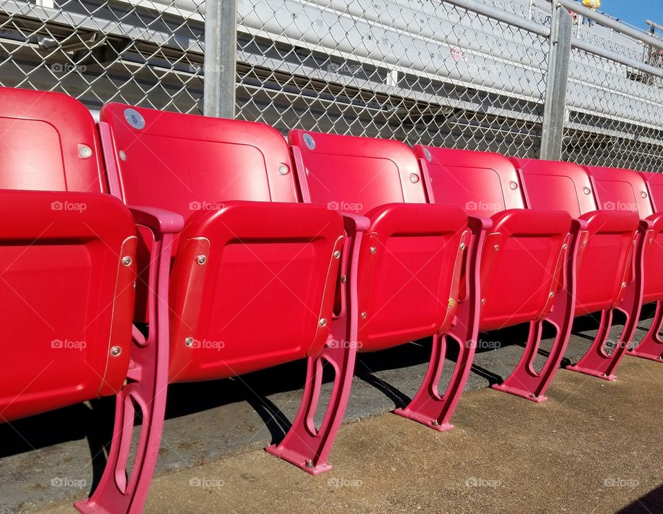 Folding chairs at street