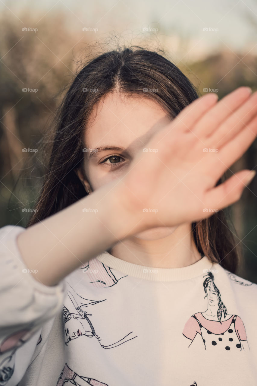 Portrait of teenager girl.