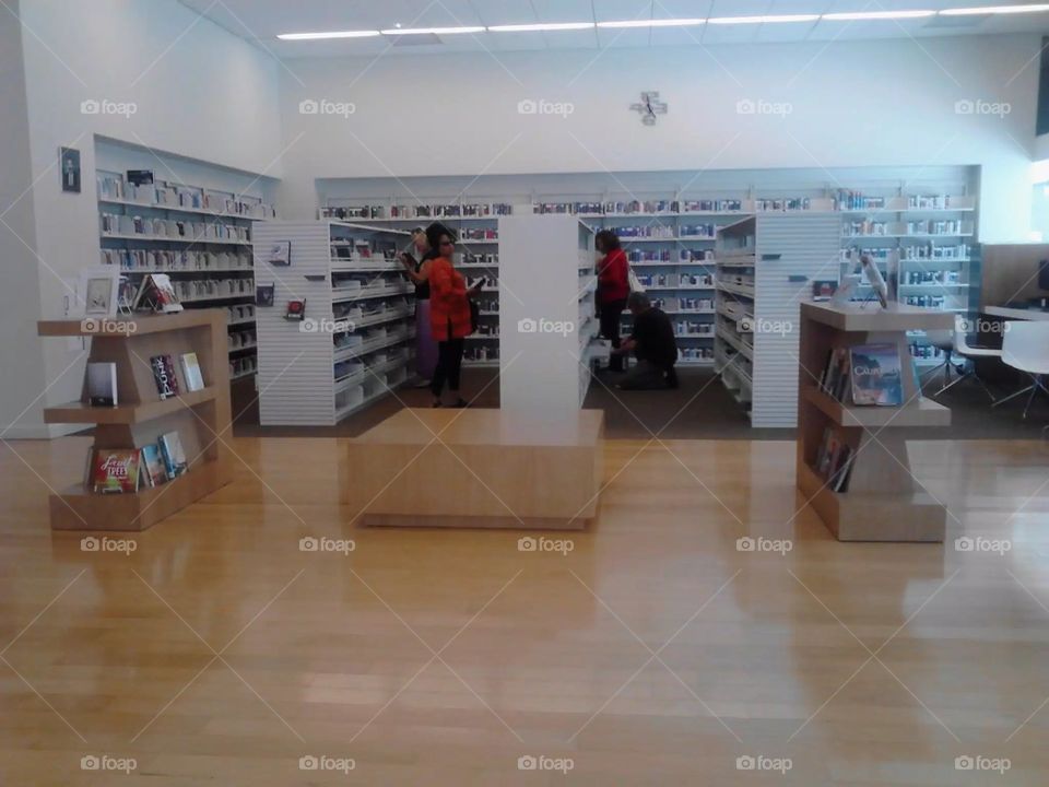 DVD section of library.