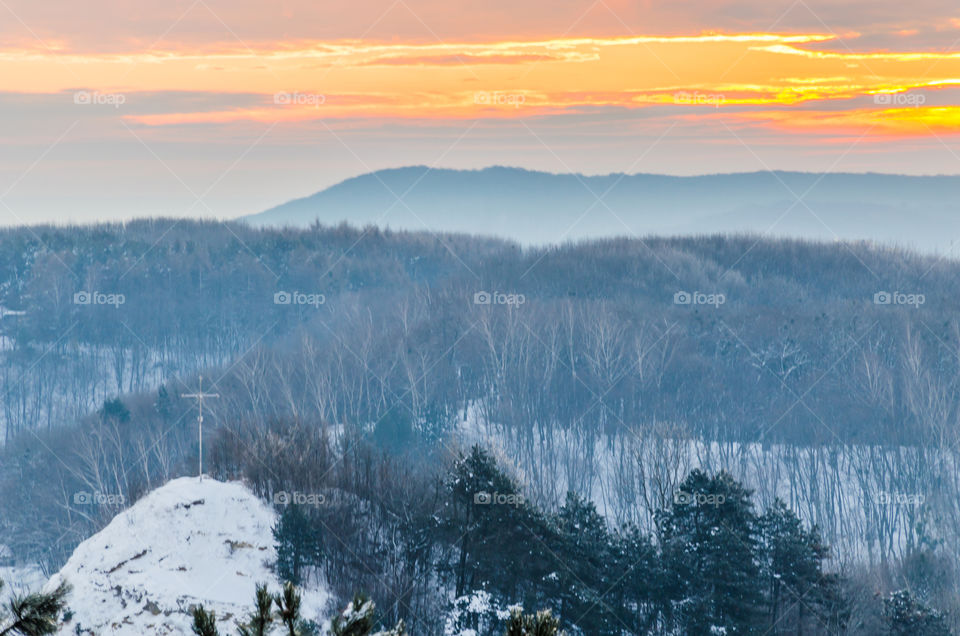 Nature landscape during sunset