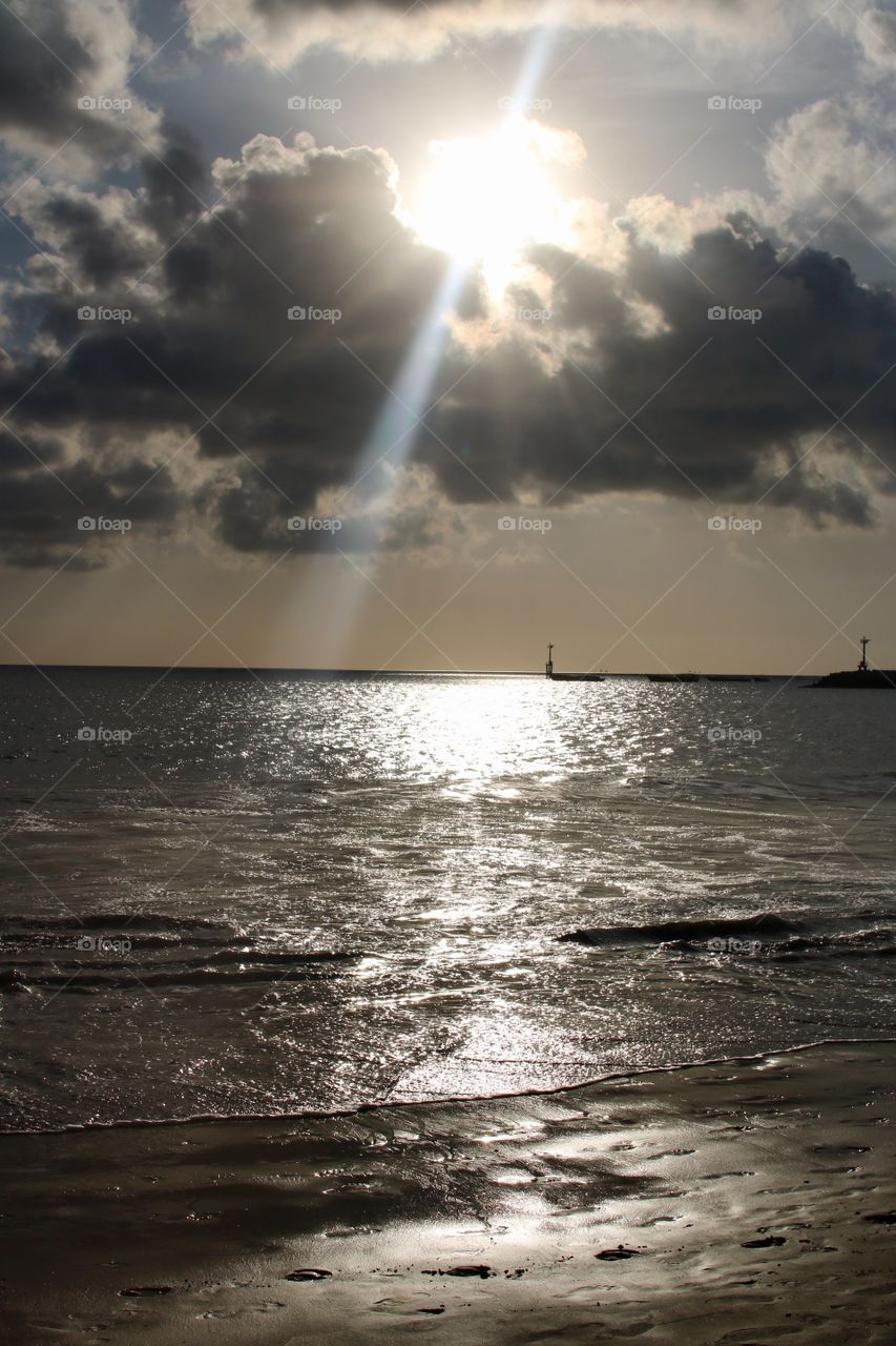 Water, Sunset, No Person, Beach, Ocean