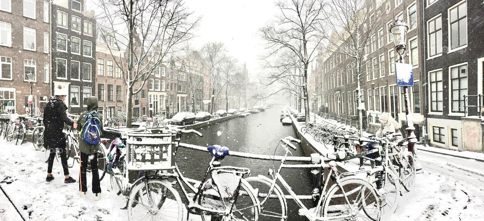 Canals in wintertime, Amsterdam 