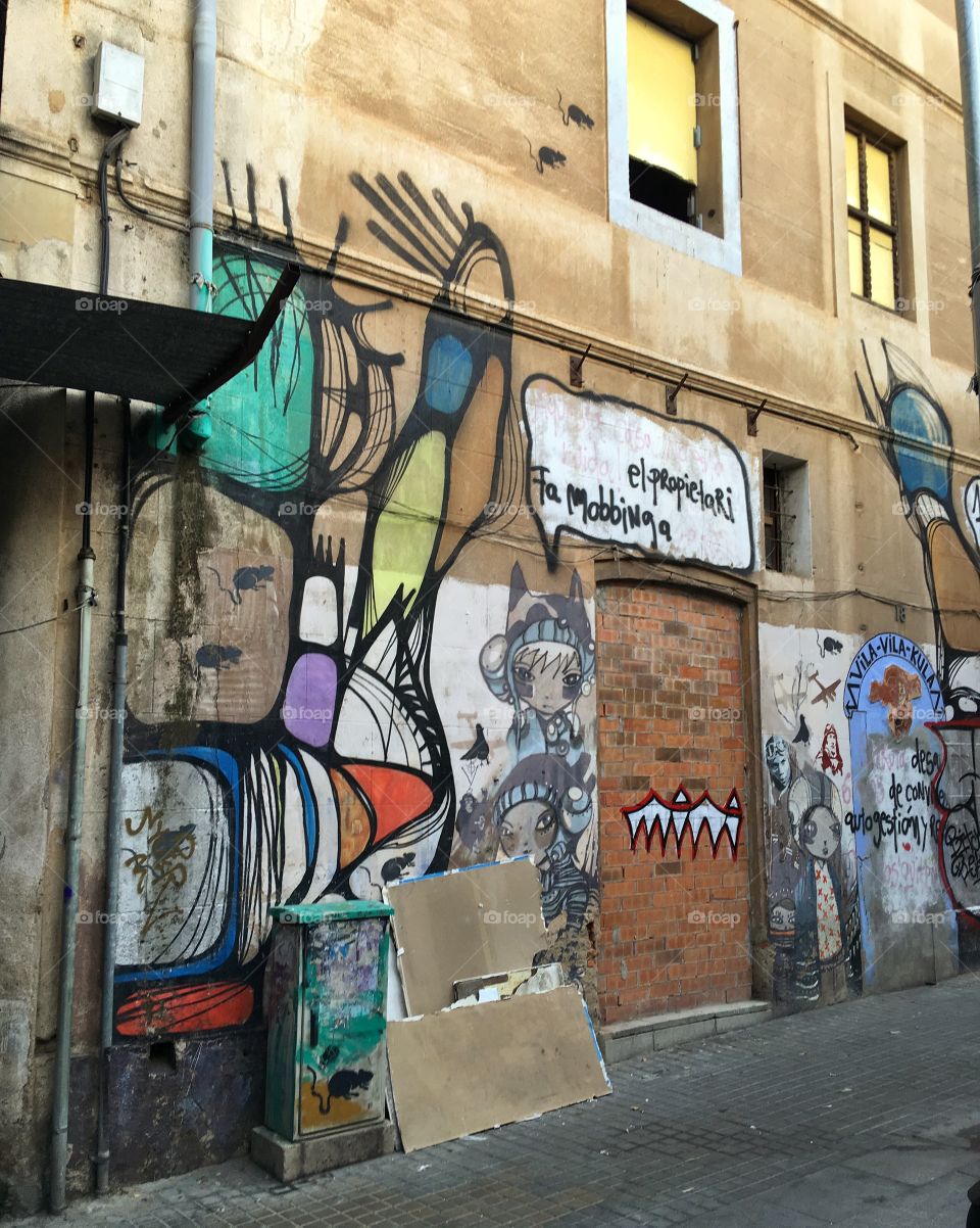 Enjoying a walk seeing all the beautiful graffiti 