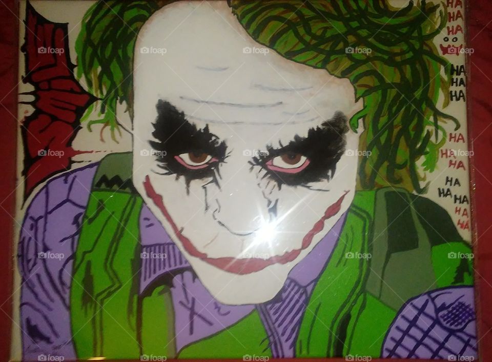 A Painting of Heath Ledger's Joker that I made.