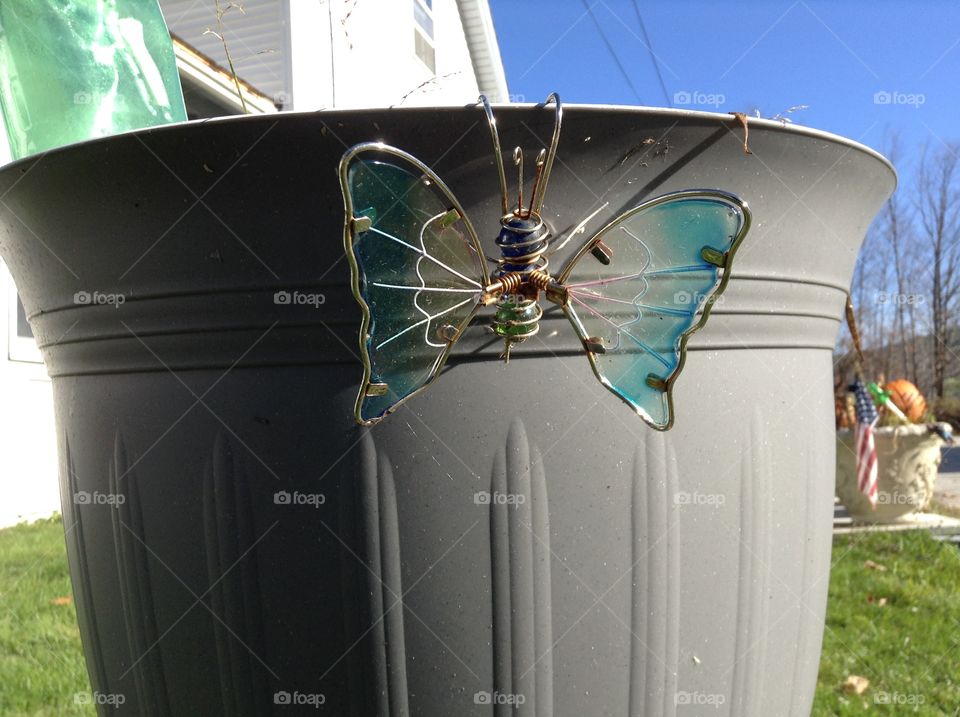 Colored glass butterfly