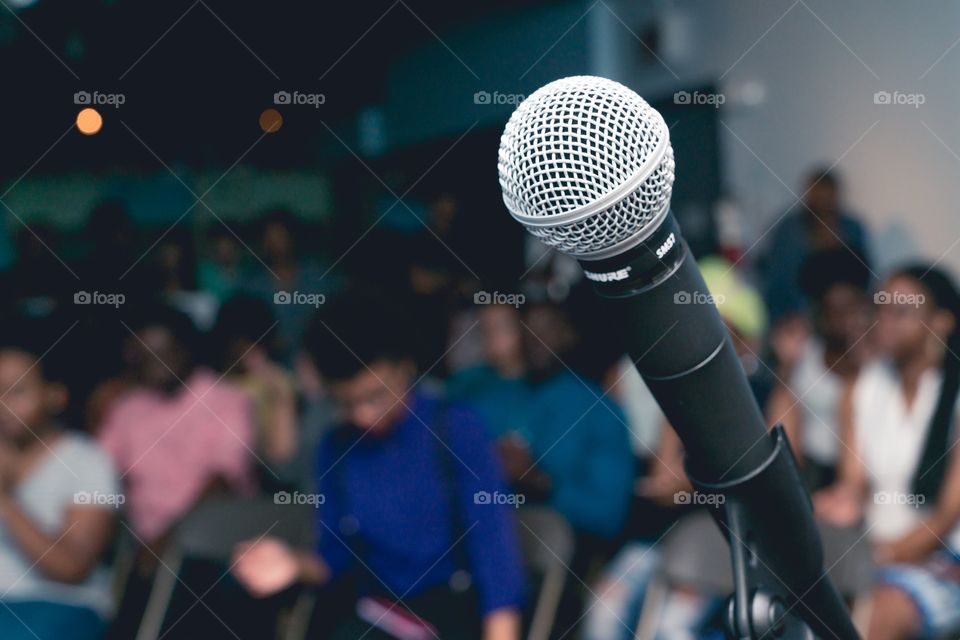 Microphone at a live event. 