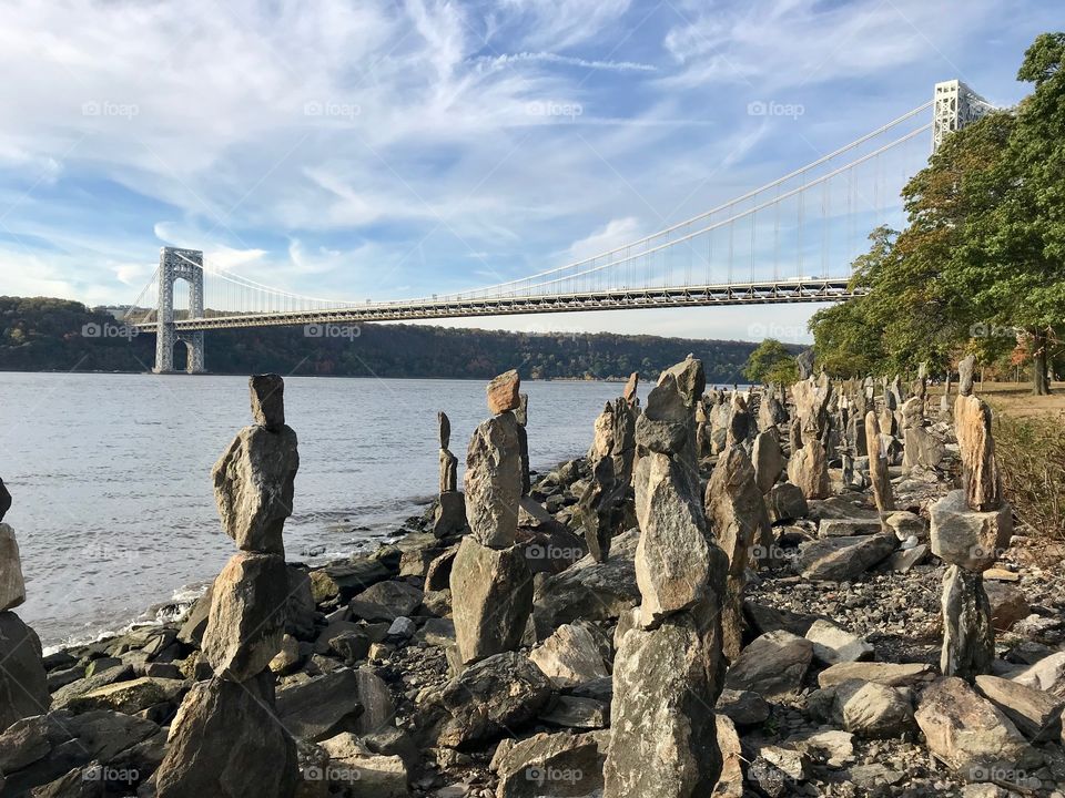 Sisyphus Stones, Washington Bridge, Hudson River