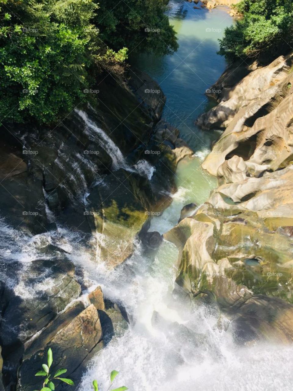 beautiful waterfall and rocks