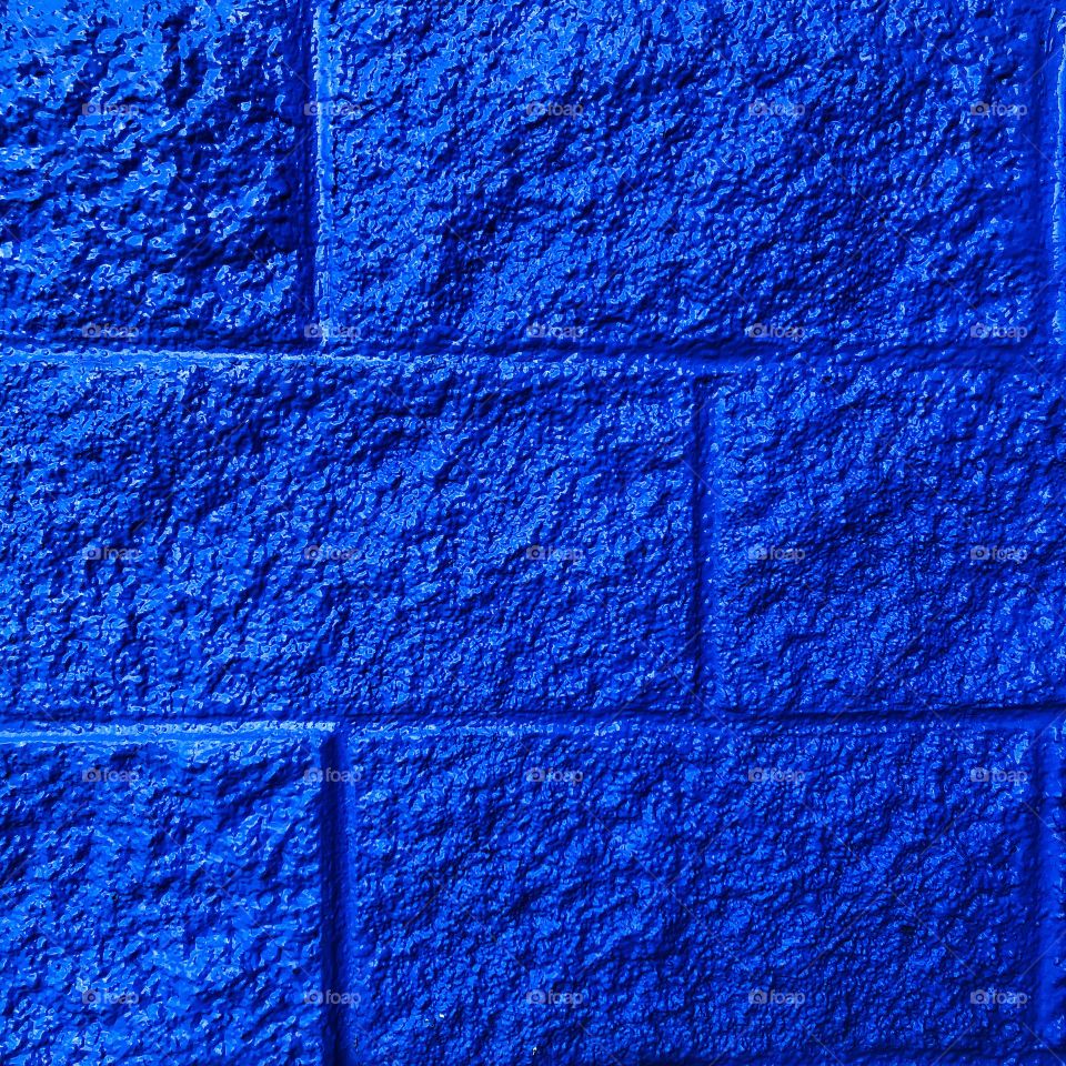 Blue painted bricks