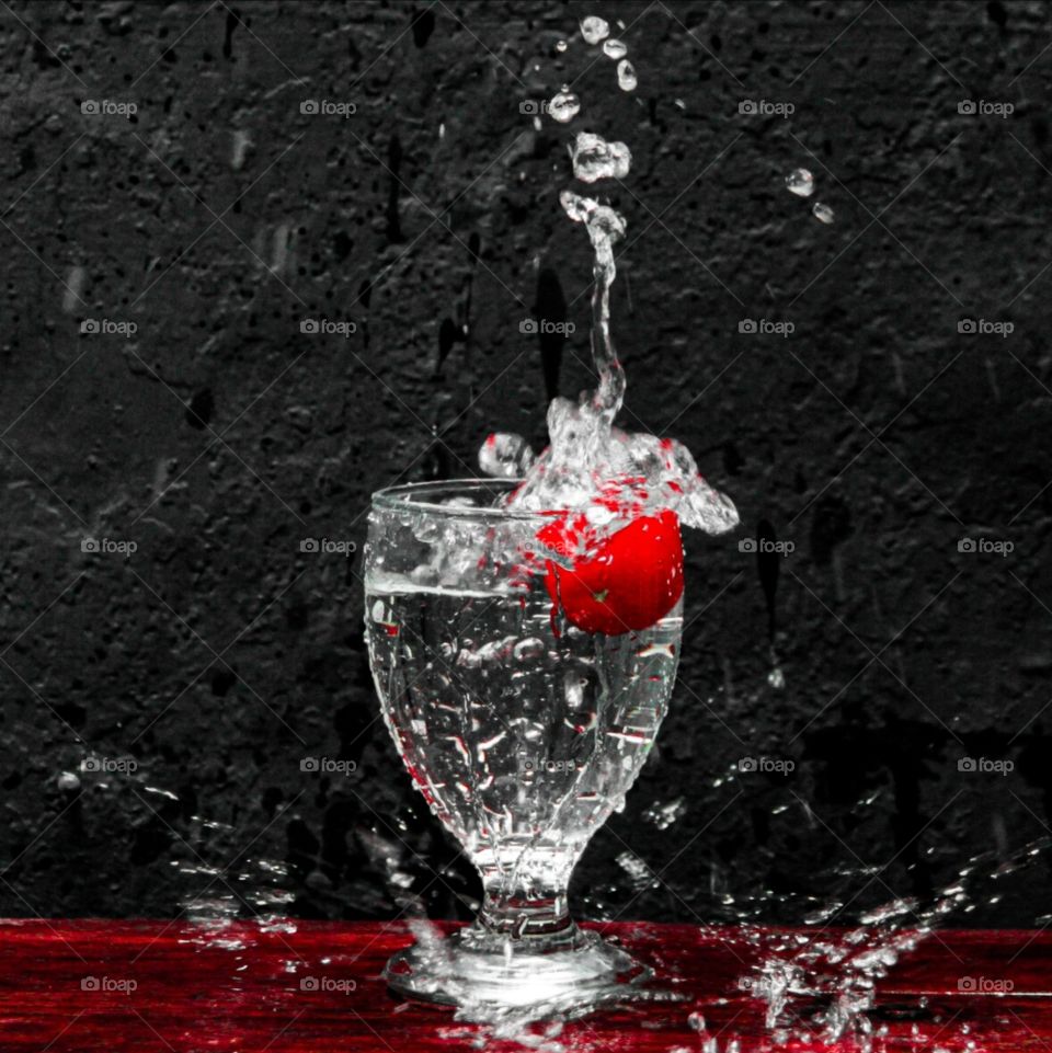 Splash water on glass (drop fruit) - part4