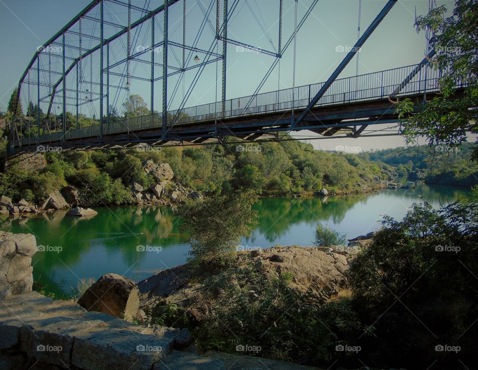 foot bridge over a river in the city of Folsom California