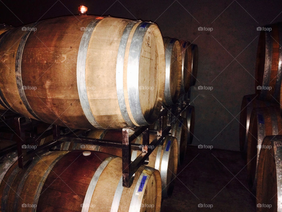Barrels at a winery 
