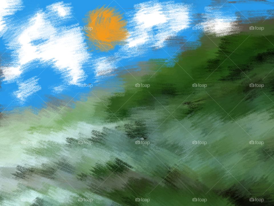 abstract background photo, green hills