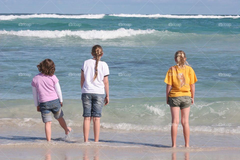 beach children play fun by kshapley